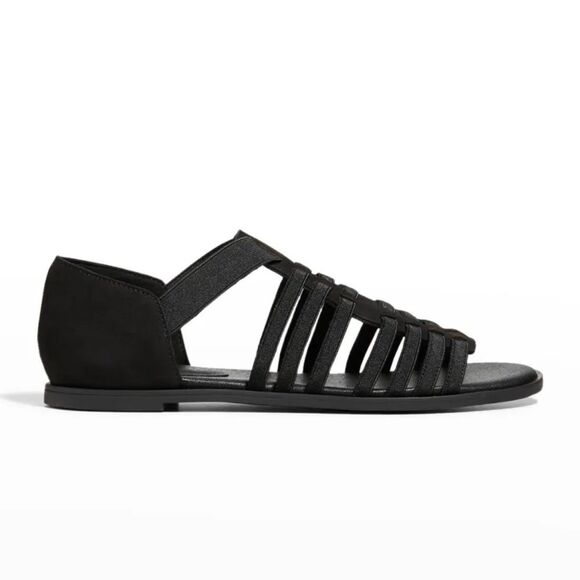 NEW Eileen Fisher Rato Stretch Black Sandal Sz 8.5 - Picture 1 of 8